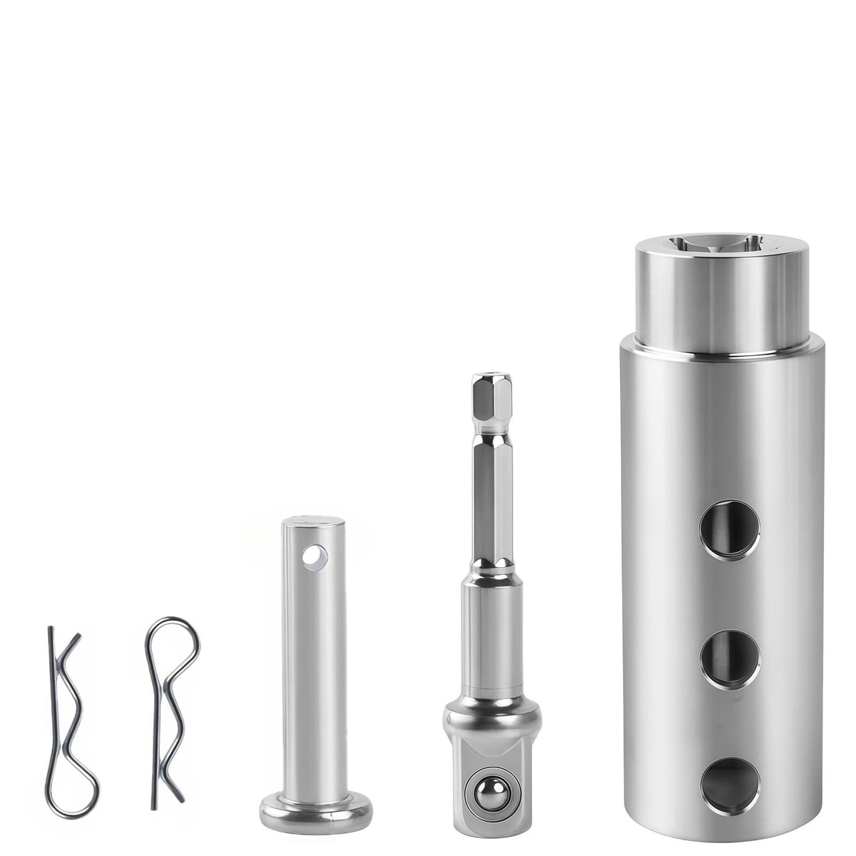 Shrandi trailer jack drill adapter on 1 inch drive shaft enabling easy trailer raises