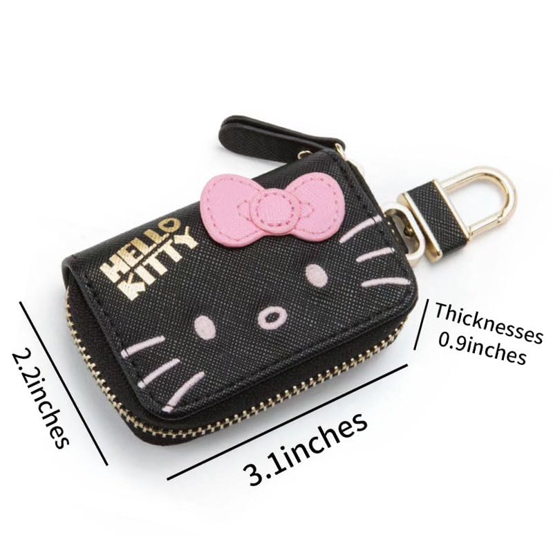 SHSAIEDHA PU leather key holder with zipper in pink keeps keys organized