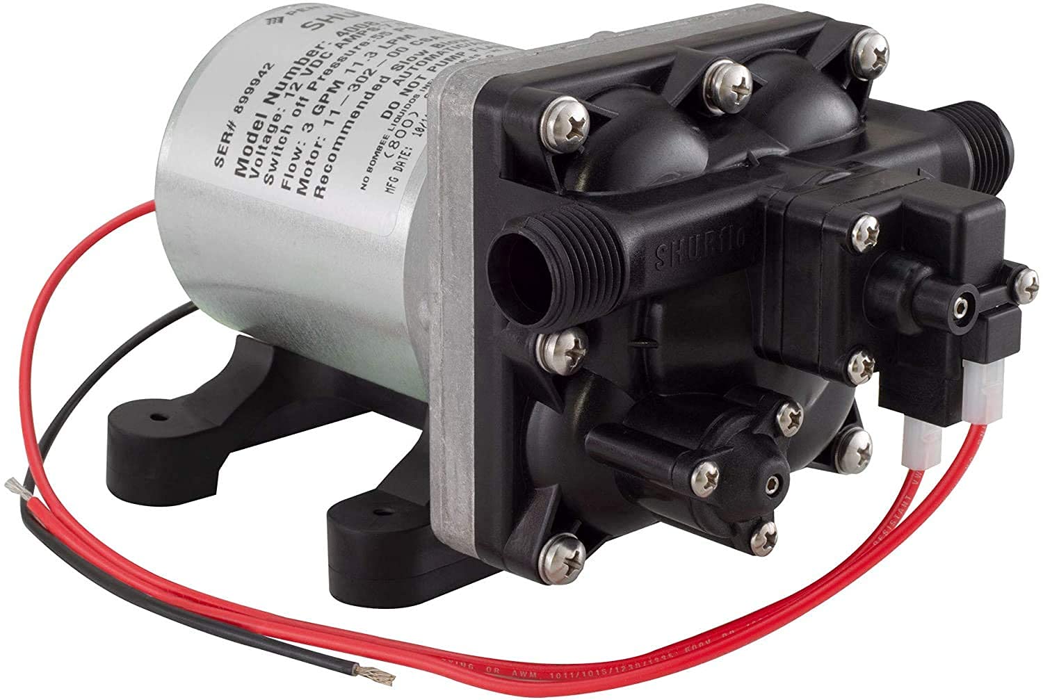 Shurflo Revolution 4008 pump body showcasing durable RV water system