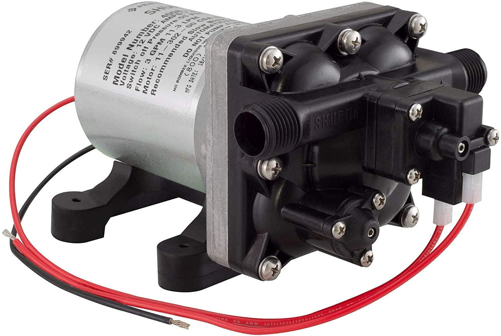 Shurflo Revolution 4008 pump body showcasing durable RV water system