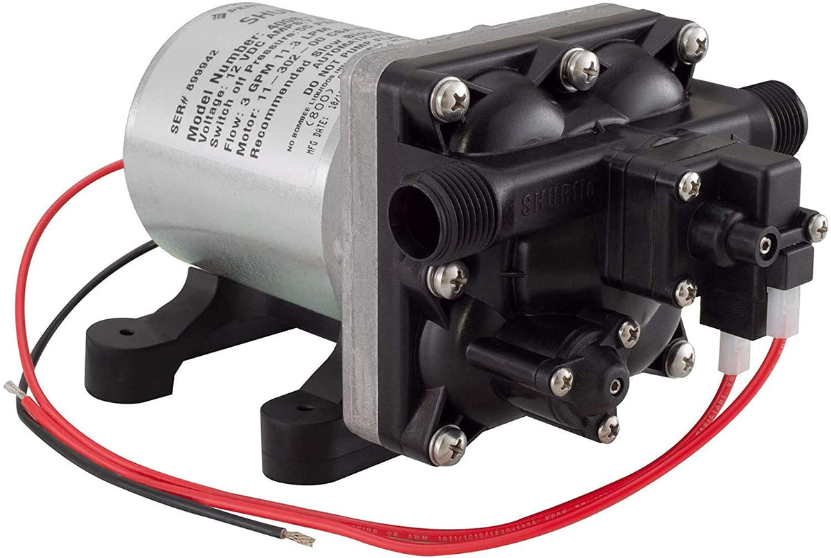 Shurflo Revolution 4008 pump body showcasing durable RV water system