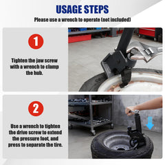 Durable steel build supports frequent use on tough tires.