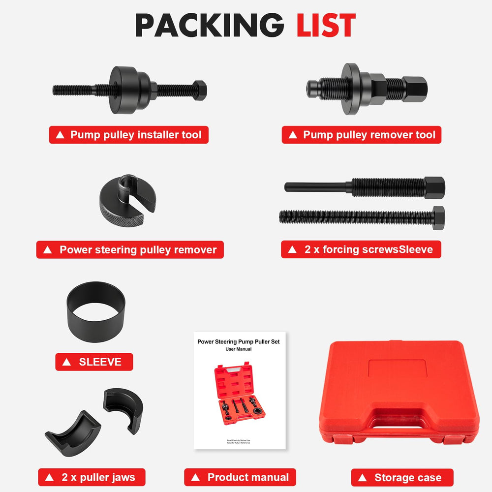 Siapupy pulley puller tools layout shows organized components for efficient maintenance.