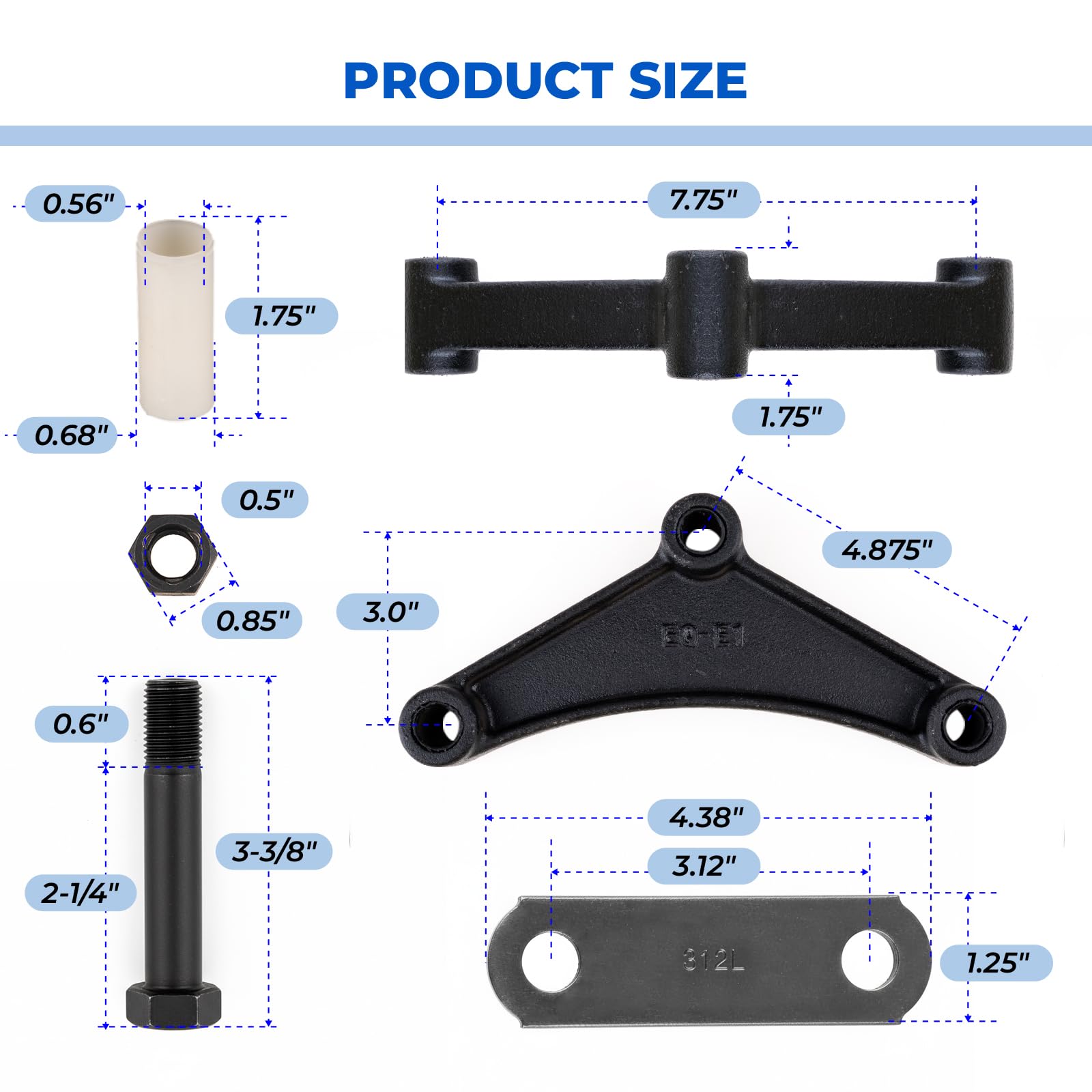 Siapupy shackle straps displayed for secure, quick replacement on heavy-duty trailers.