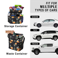 SIBOFUEGO 2-gallon car trash bin with adjustable straps for secure placement