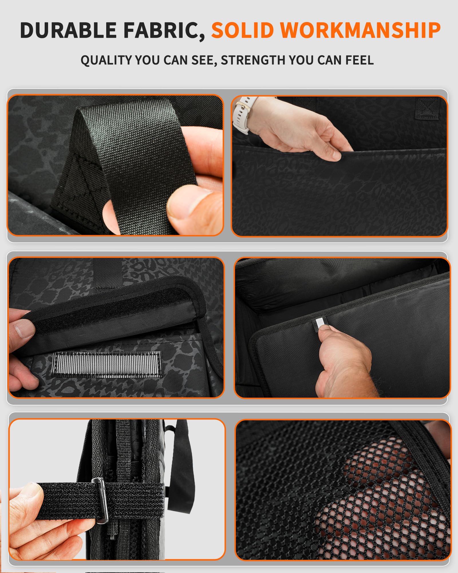 SIBOFUEGO sturdy trunk organizer bottom structure stays upright under load.