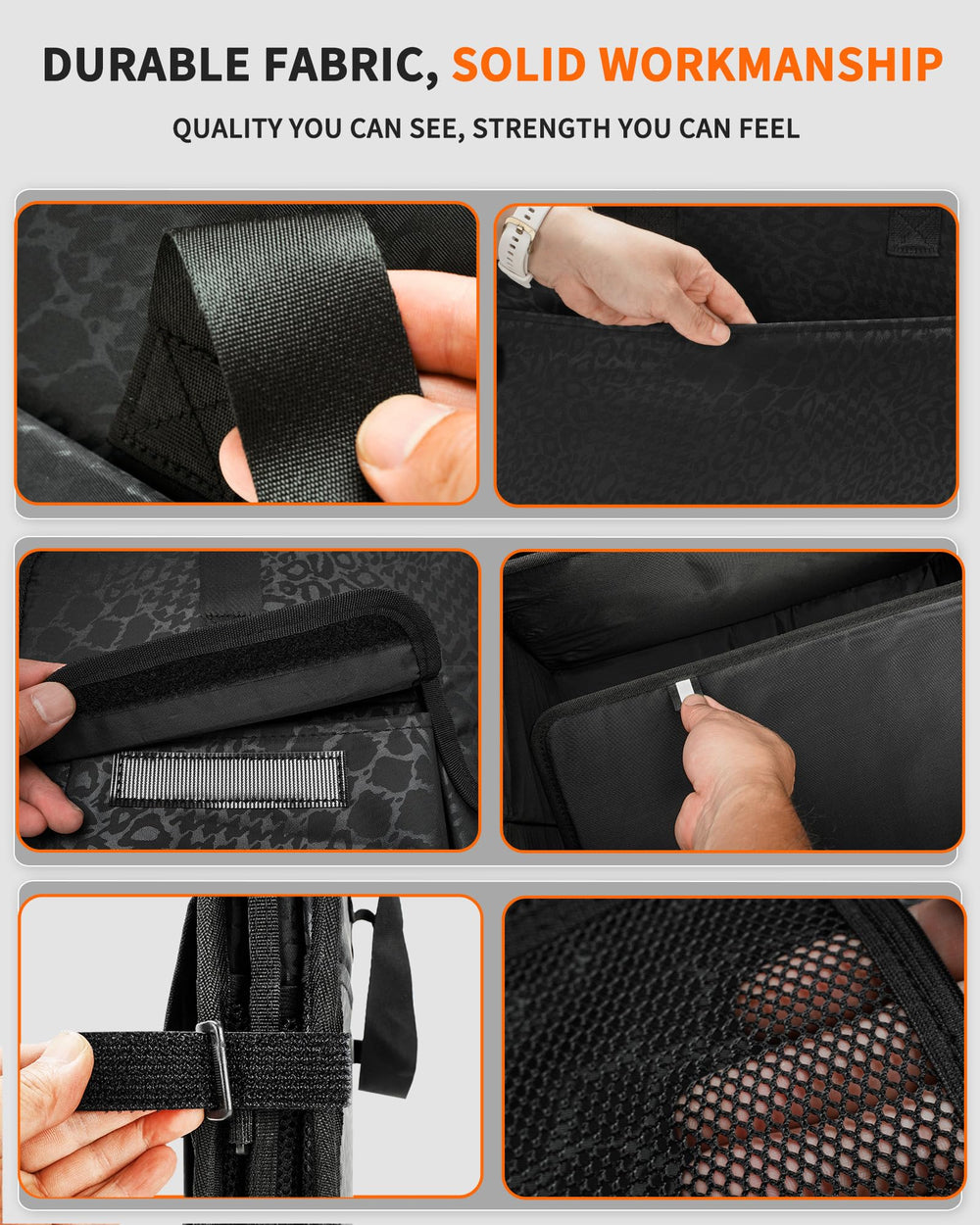 SIBOFUEGO sturdy trunk organizer bottom structure stays upright under load.