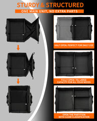 SIBOFUEGO sturdy trunk organizer front pocket provides quick-access storage.