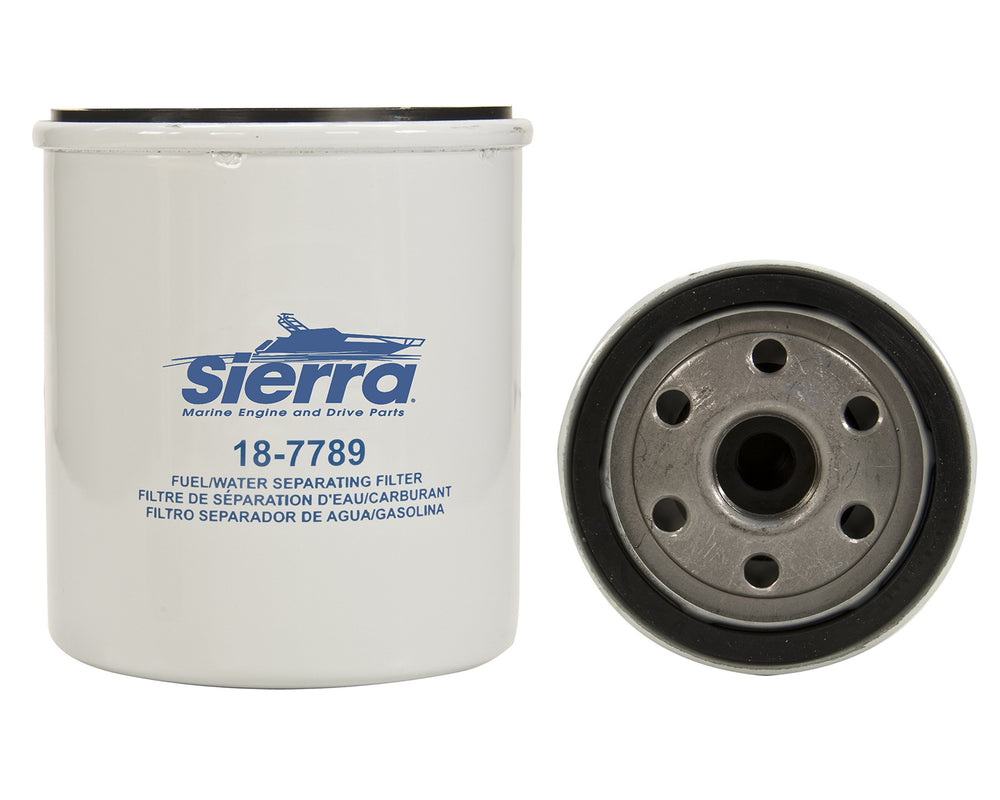 Sierra 18-7789 fuel filter packaging ready for boat maintenance