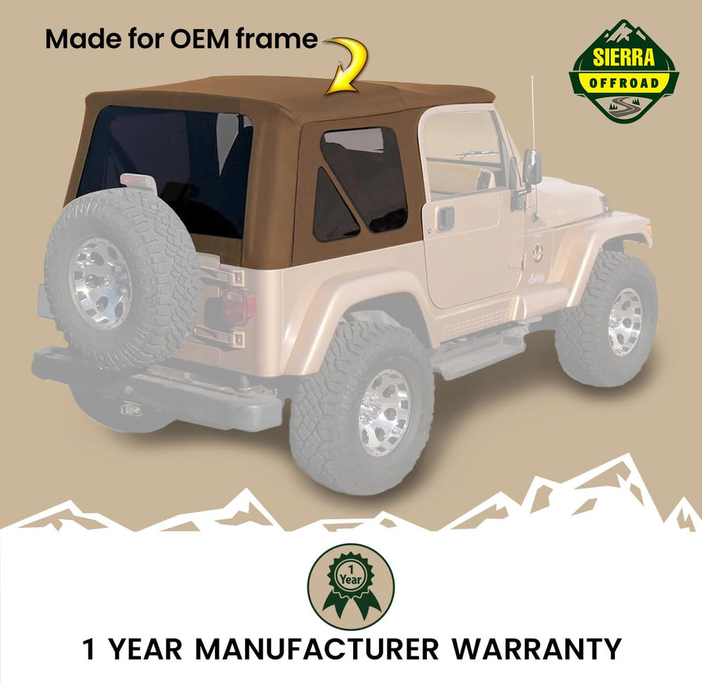 Sierra Offroad soft top assembly view shows easy-fit compatibility