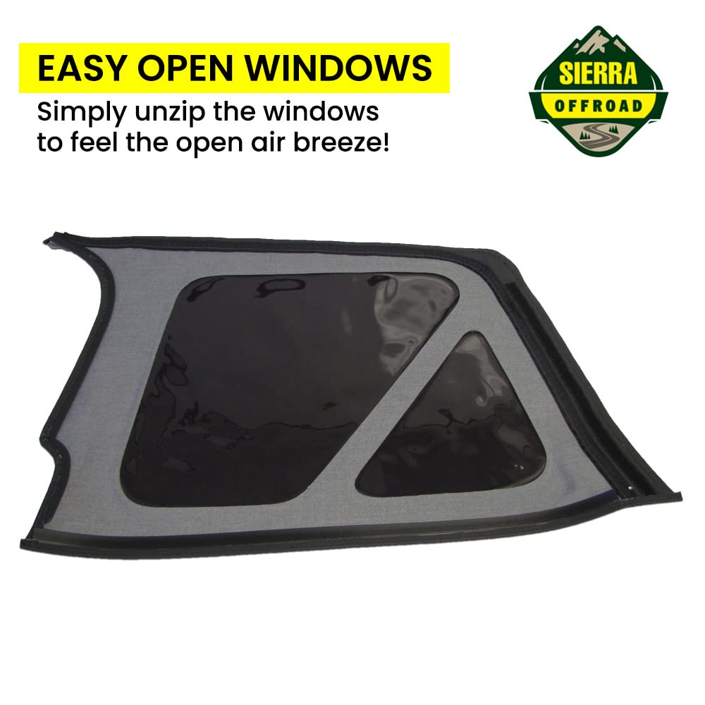 Sierra Offroad Wrangler TJ soft top fitment emphasizes frameless design