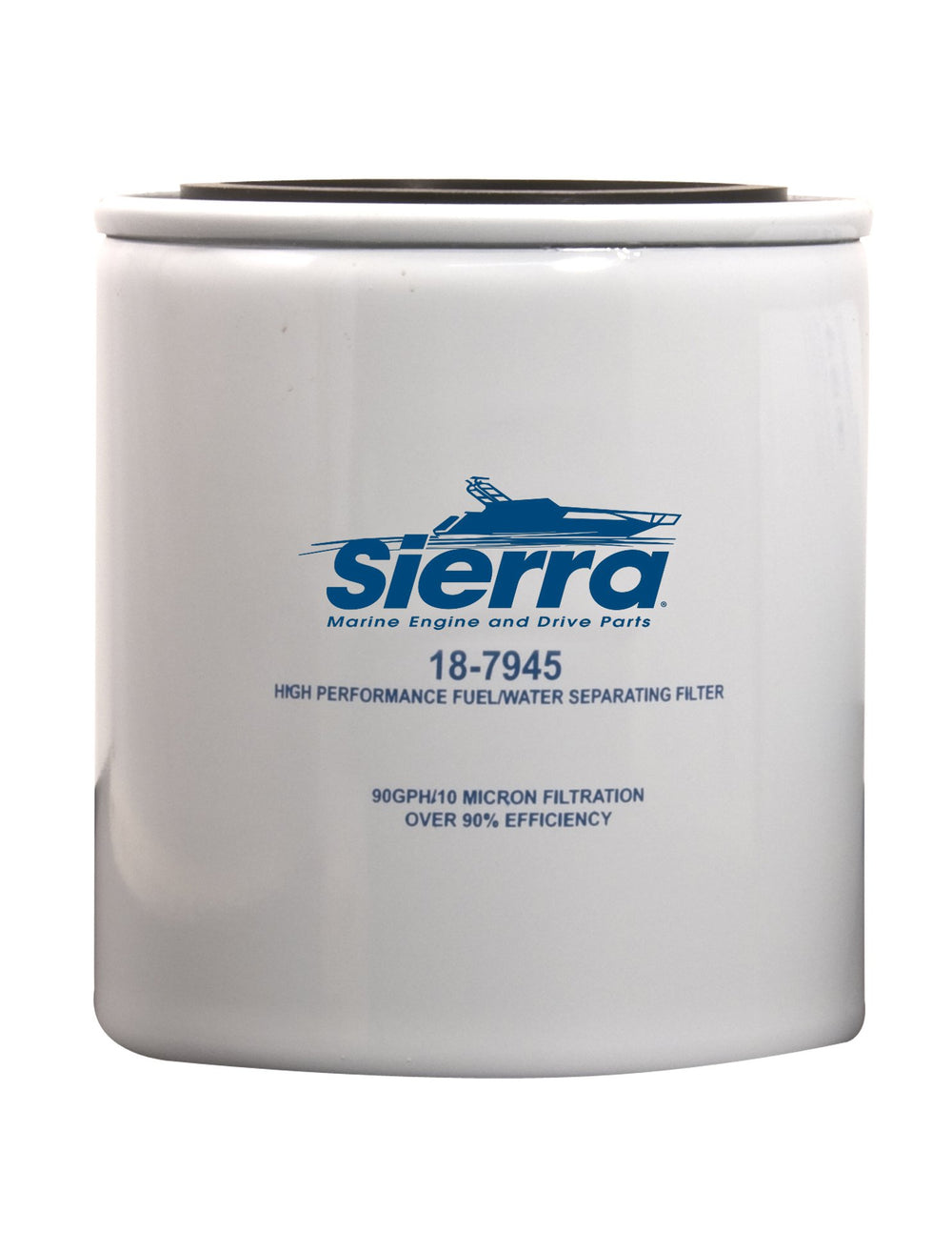 Sierra Teleflex 18-7945 fuel water separator filter close-up for cleaner fuel and smoother operation.