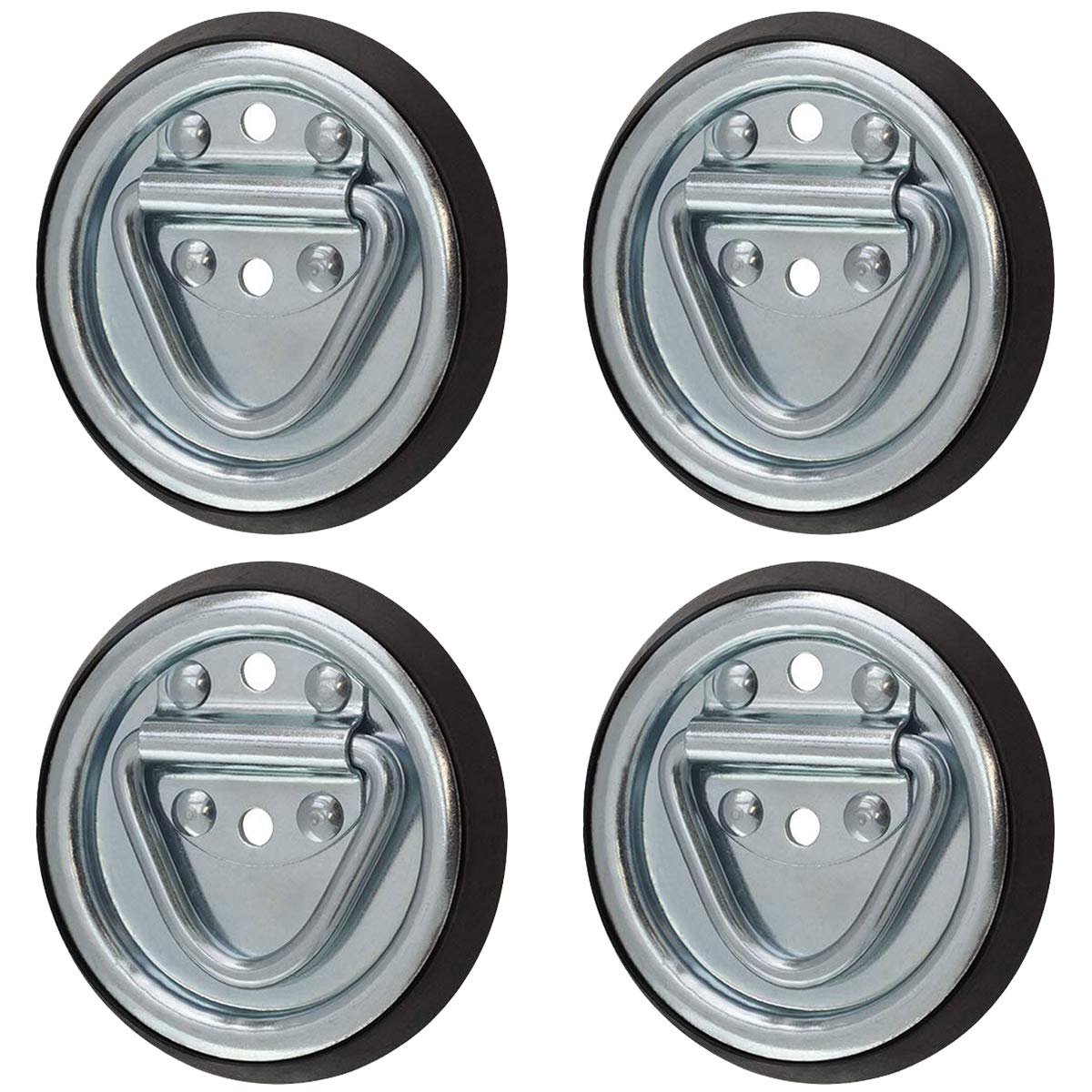 Sierra Pacific Engineering SPEP four-pack D-ring tie-downs with a floor flush base for secure cargo.