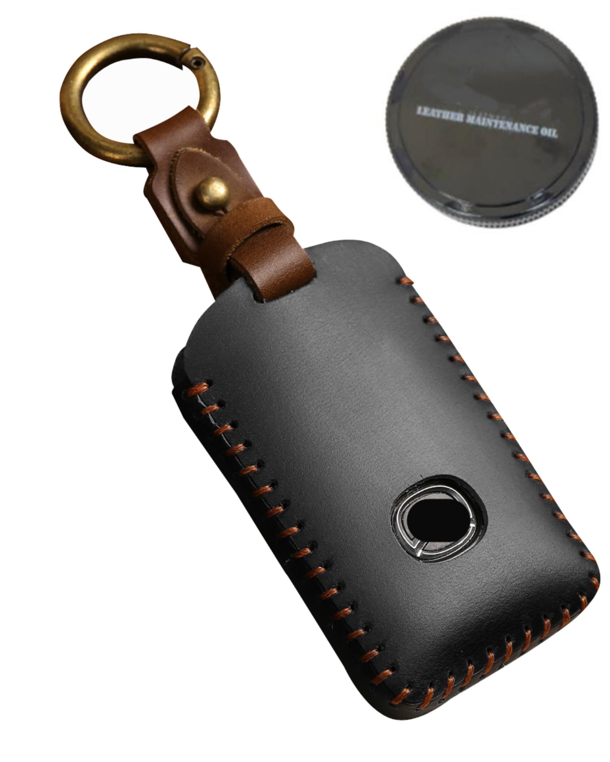 SIEVEN key fob case on Mazda 3, 4-button front view protects against wear
