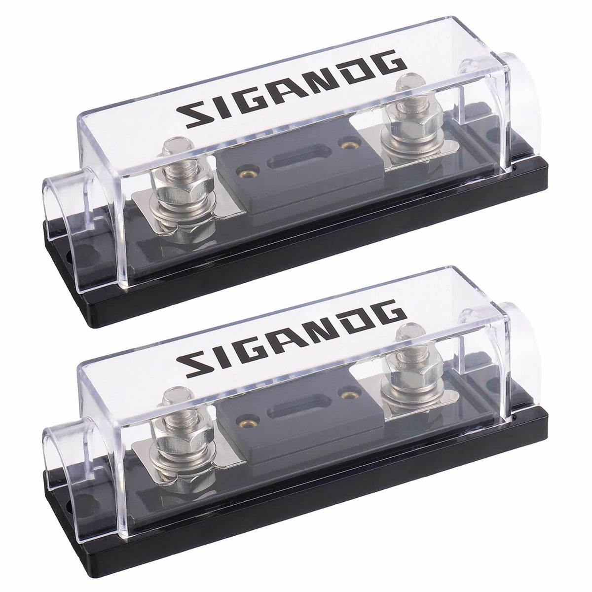 SIGANDG 500A ANL fuse holder front view shows high-current compatibility for car audio systems.