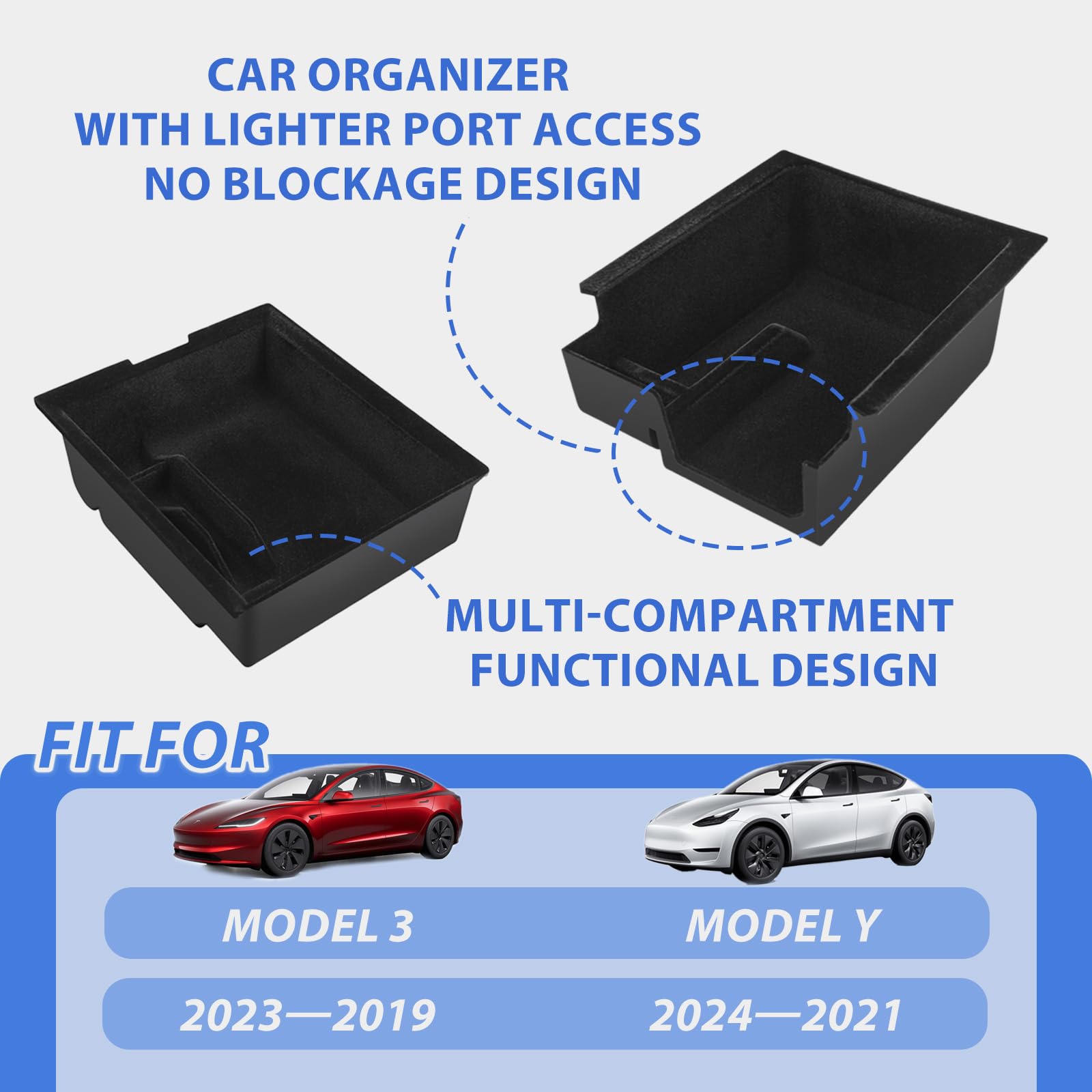 SIGLIN all-in-one interior organizer for Tesla cabins with multiple storage options