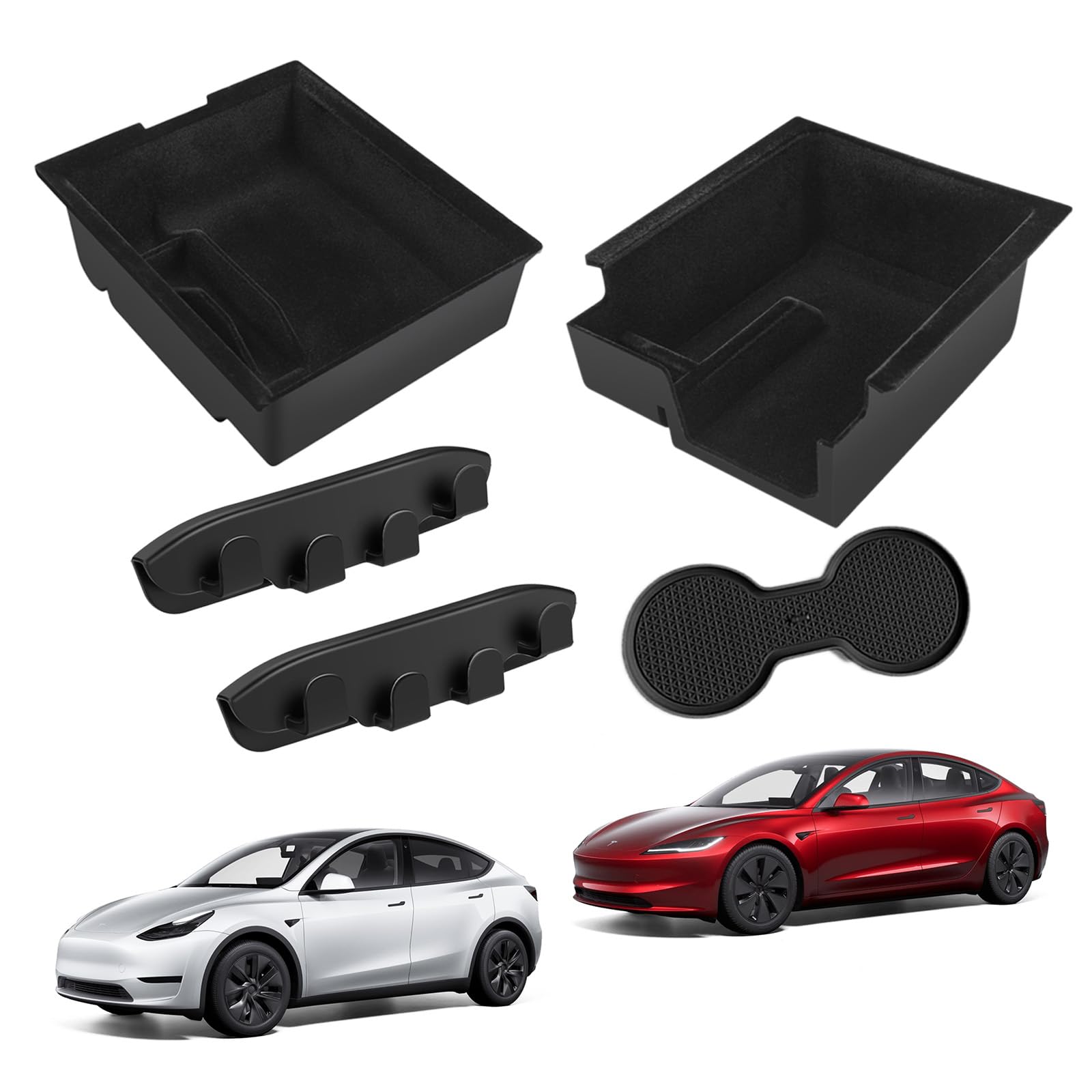 SIGLIN center console storage box in Tesla Model Y/Model 3 interior for organized essentials