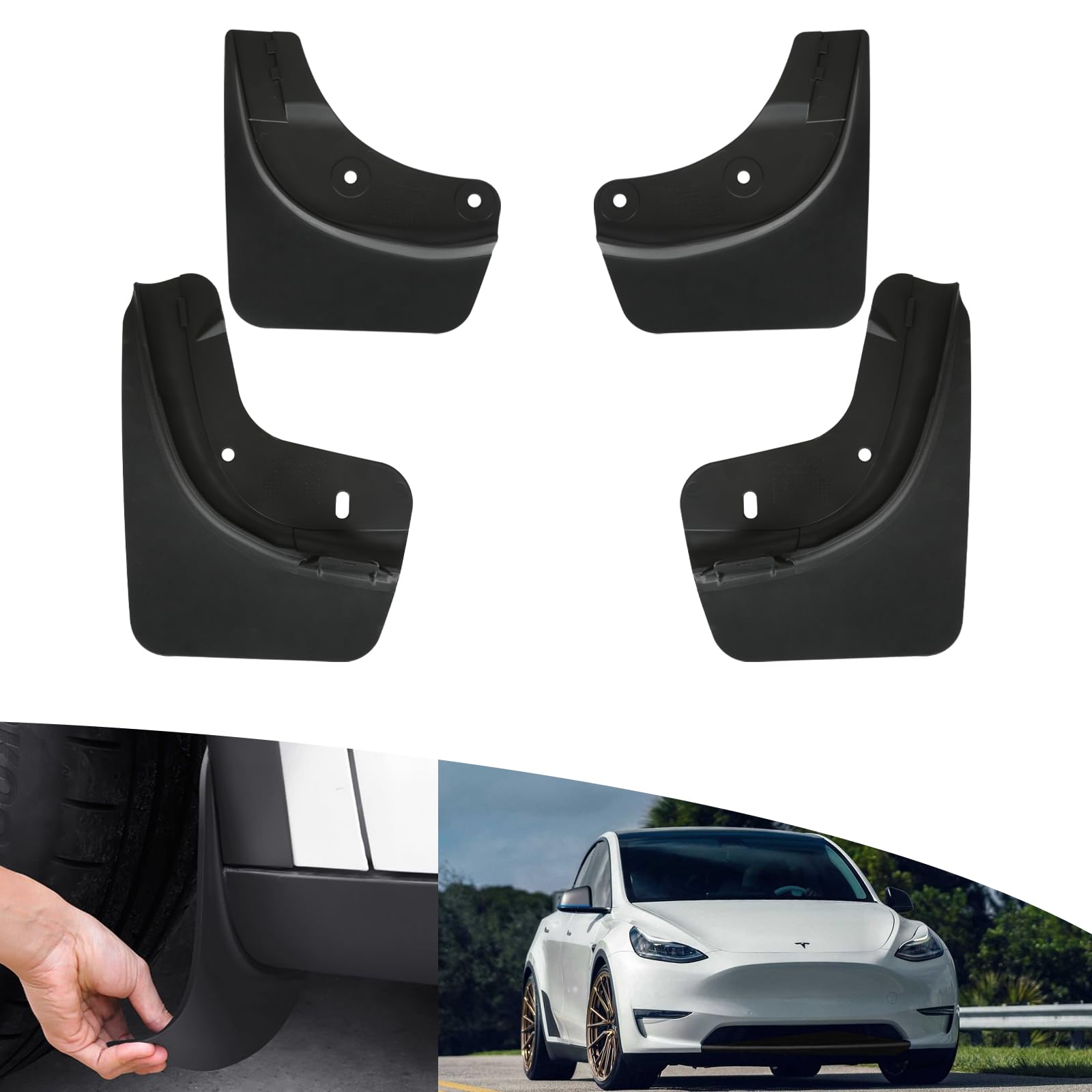 SIGLIN Model Y mud flaps front left provide precise fit and paint protection.