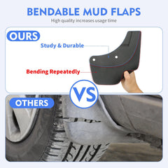 SIGLIN Model Y mud flaps rear left enhance durability against rocks and salt.