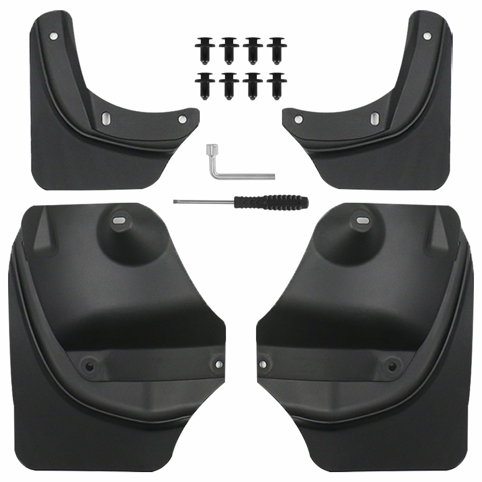 SIGLIN mud flaps for Tesla Model 3, front view, shields paint from spray