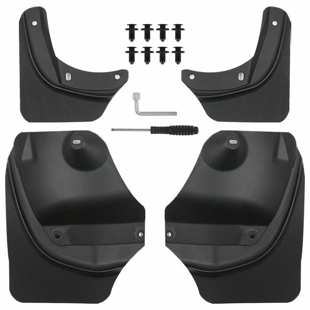 SIGLIN mud flaps for Tesla Model 3, front view, shields paint from spray
