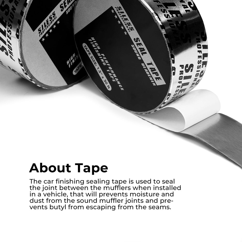 Siless finishing tape shows waterproof adhesive layer for durable interior use.