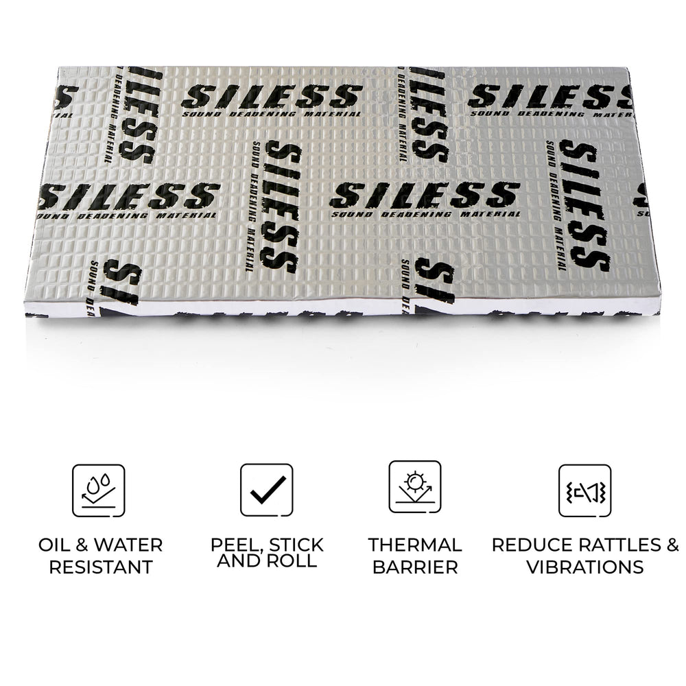 Coverage 36 ft² illustrates economical damping from Siless Vibro 80mil
