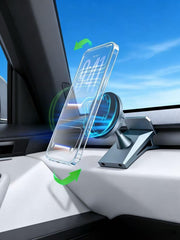 SiLiANK Cybertruck mount with magnetic base secures phones on rough roads.