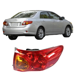 Silscvtt passenger-side tail light with red lens enhances nighttime visibility for Toyota Corolla 2009-2010.