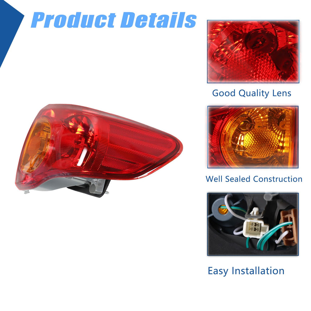Silscvtt rear brake light assembly on the right side improves signaling clarity for Corolla 2009-2010.