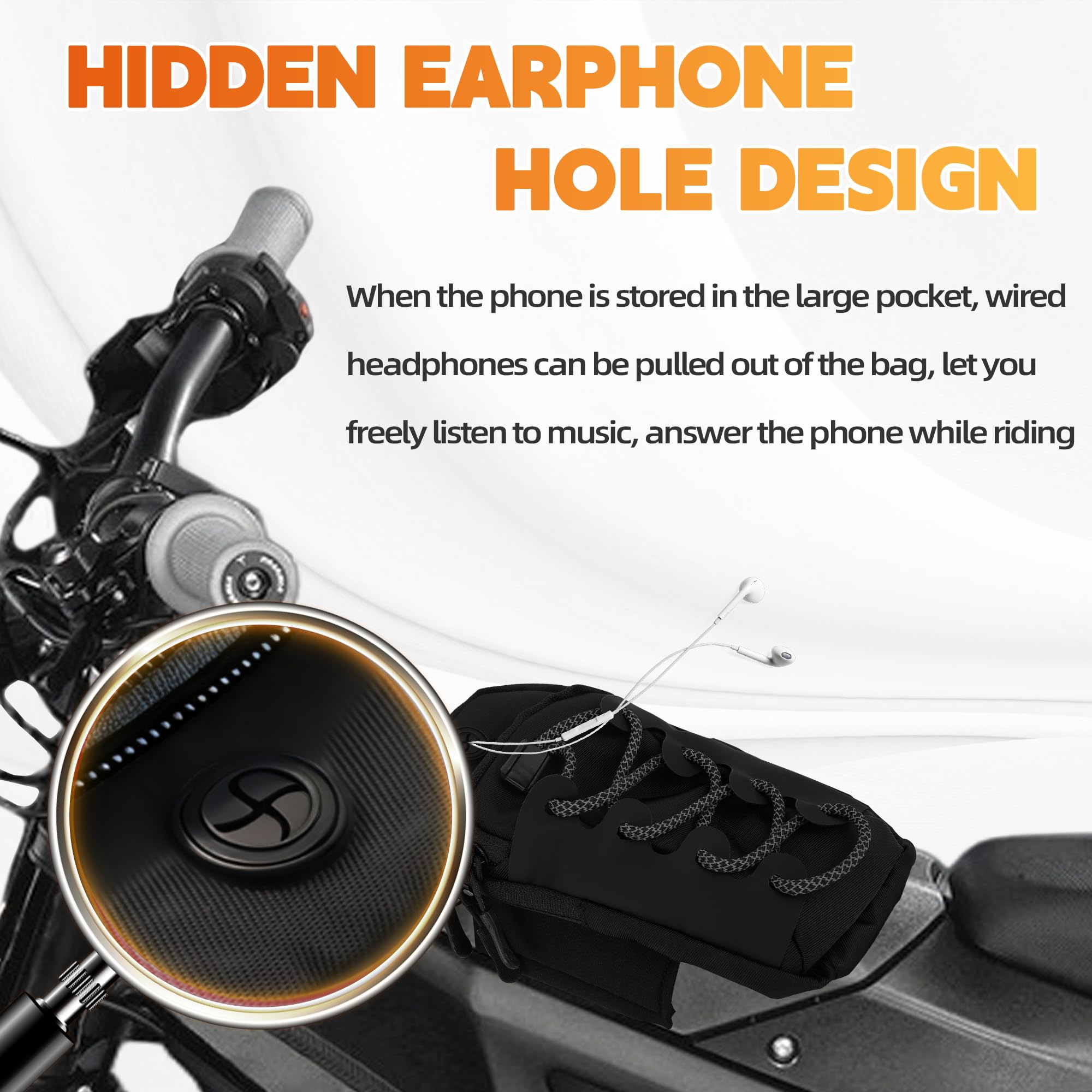 Silutrcn compact main pocket fits phone and small tools.