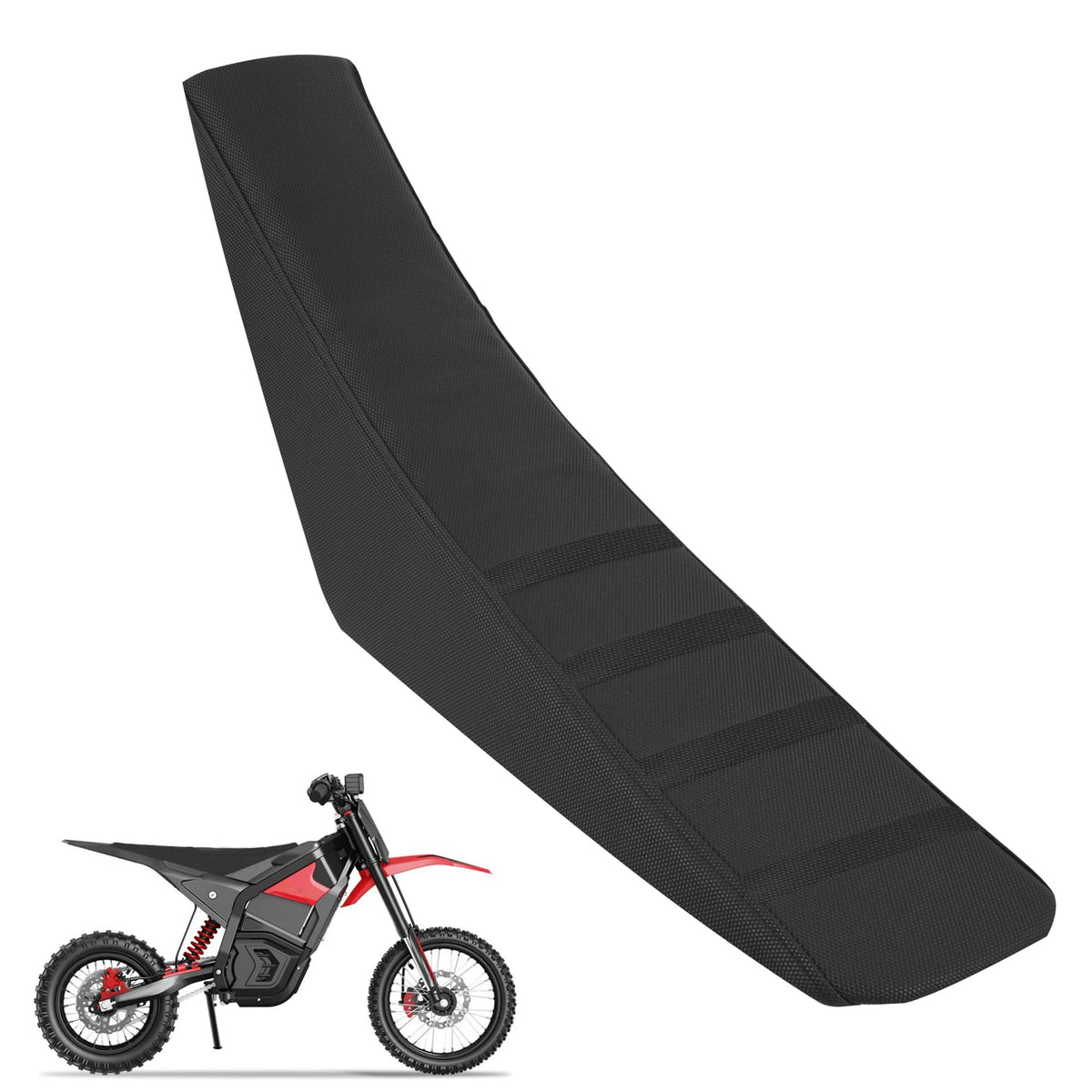 Silutrcn seat cover for Yozma IN10 with non-slip strips enhances riding stability.