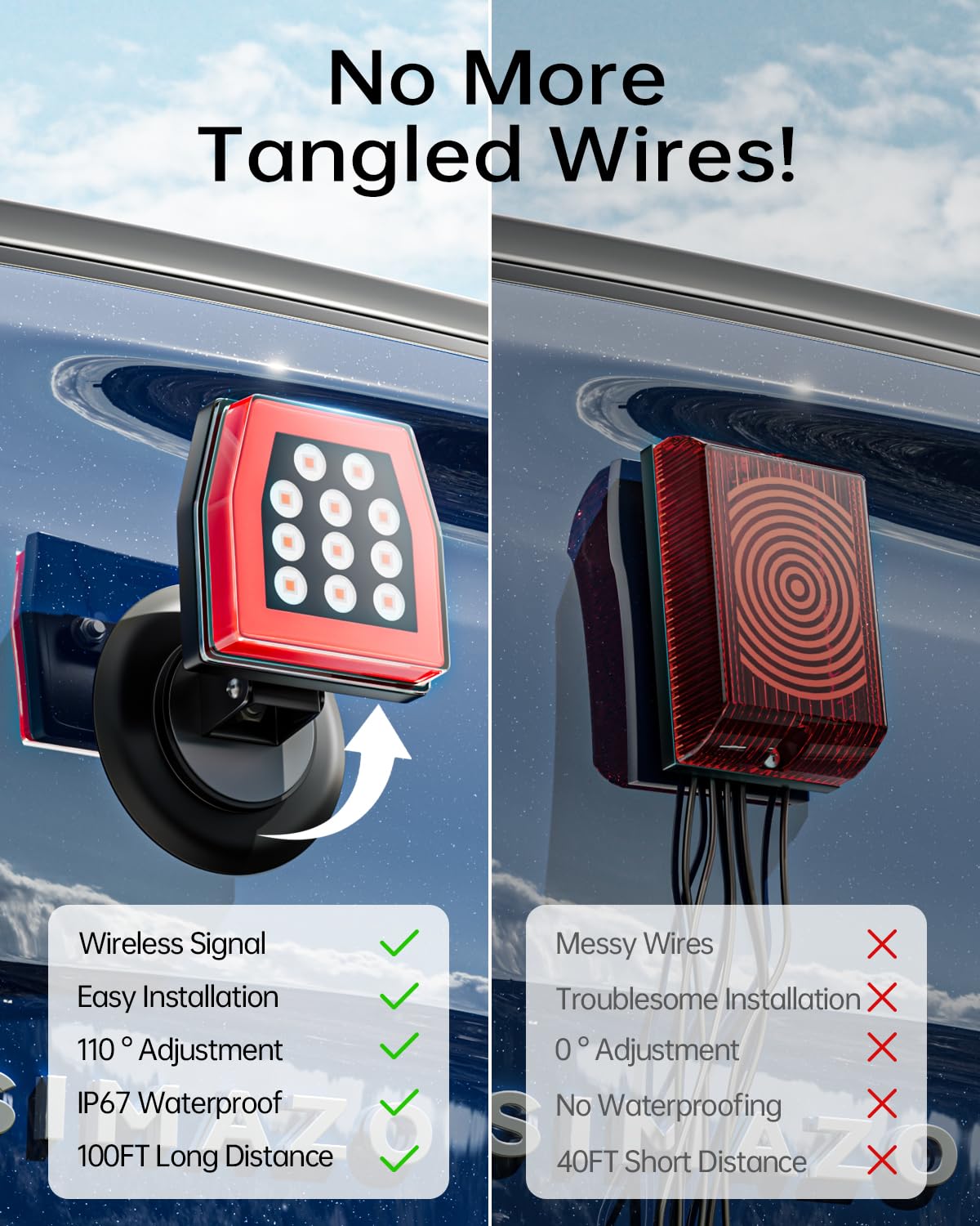 SIMAZO IP67 waterproof trailer lights endure rain and snow for reliable night visibility