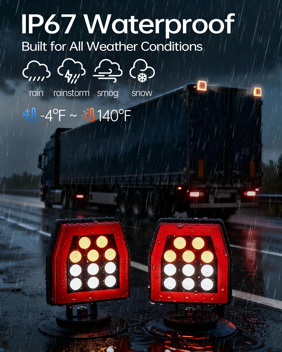 SIMAZO rechargeable battery trailer lights charge quickly and last through long trips