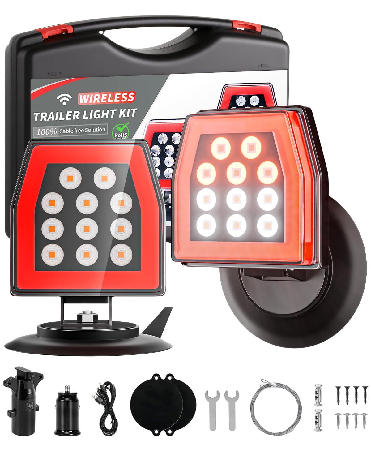 SIMAZO wireless trailer lights with magnetic base offer quick tool-free mounting for any trailer