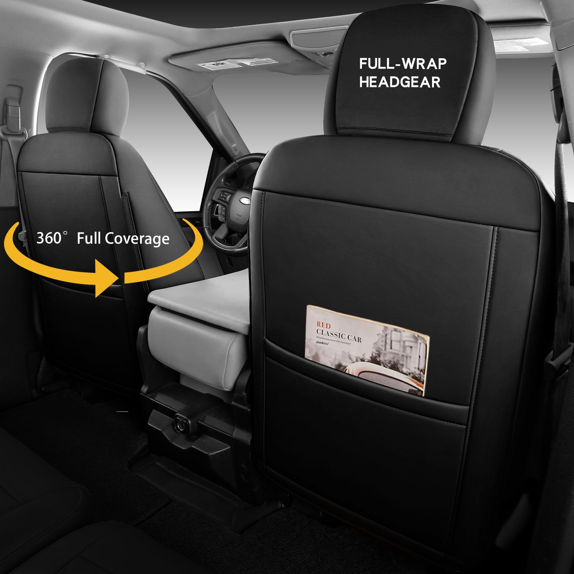 Simgoo F150 seat covers anti-slip bottom keep seats in place during entry.