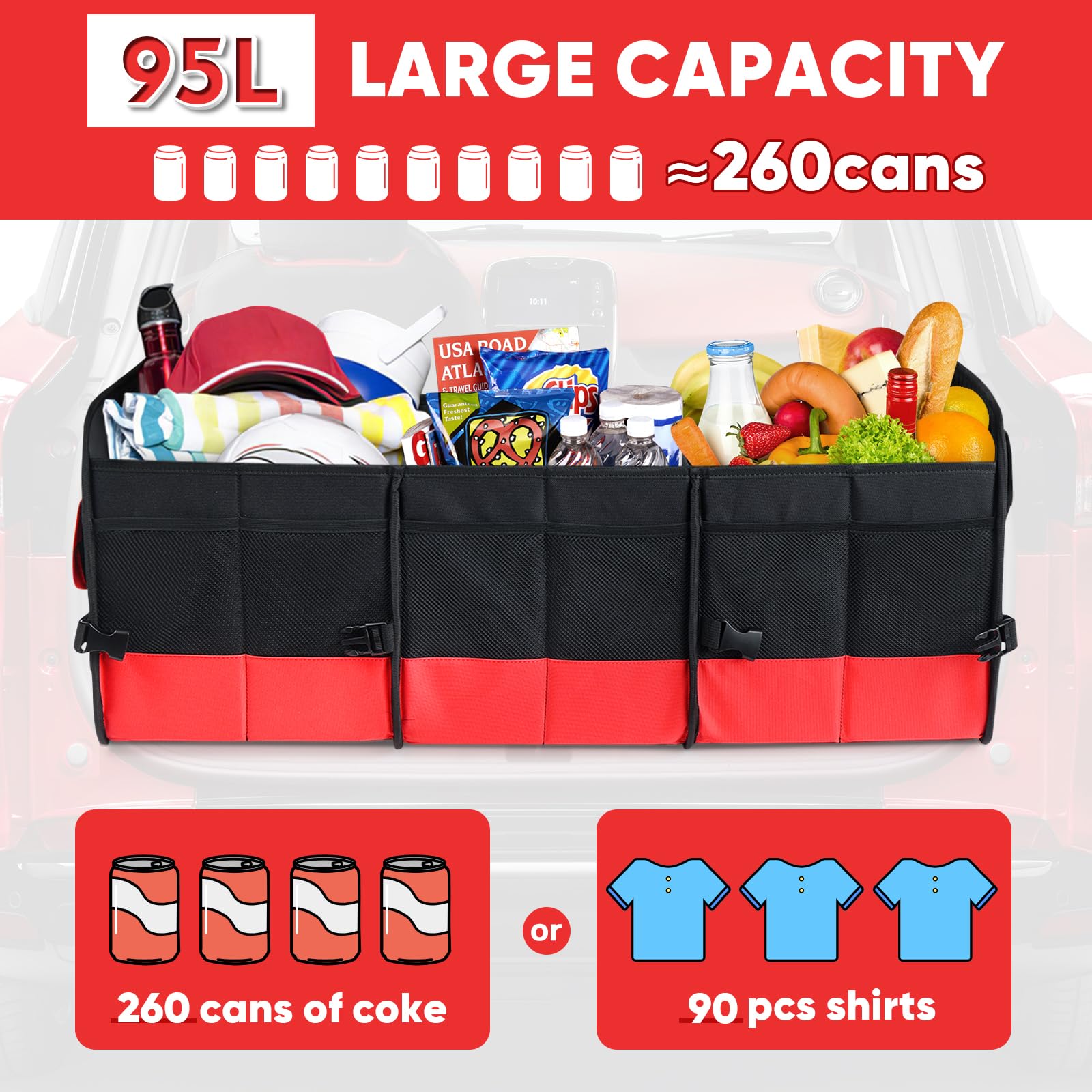 Simniam trunk organizer deodorization process eliminates odors before use