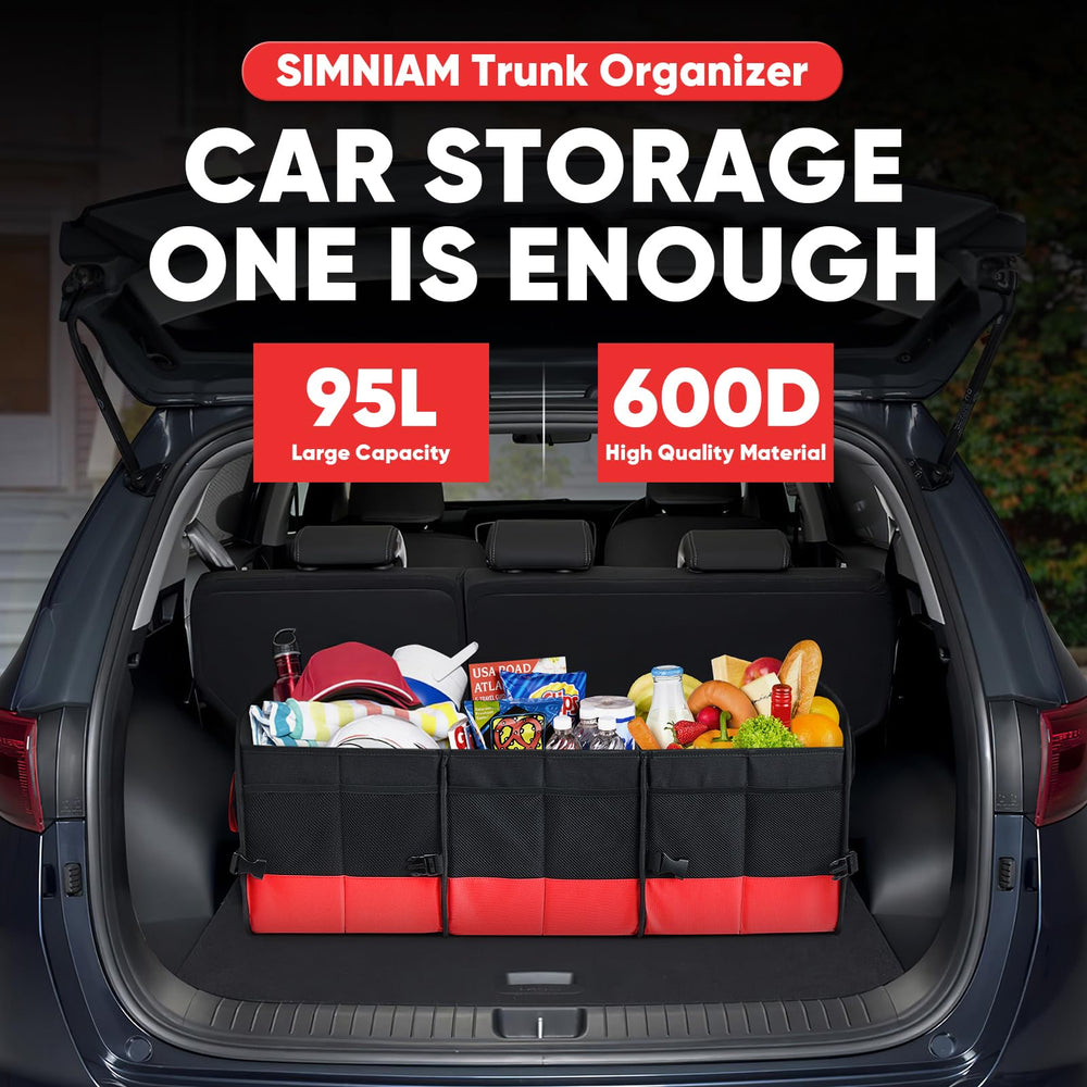 Simniam trunk organizer dual elastic straps secures items during travel