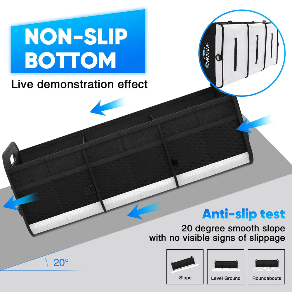 Simniam trunk organizer foldable design stores compactly when not in use
