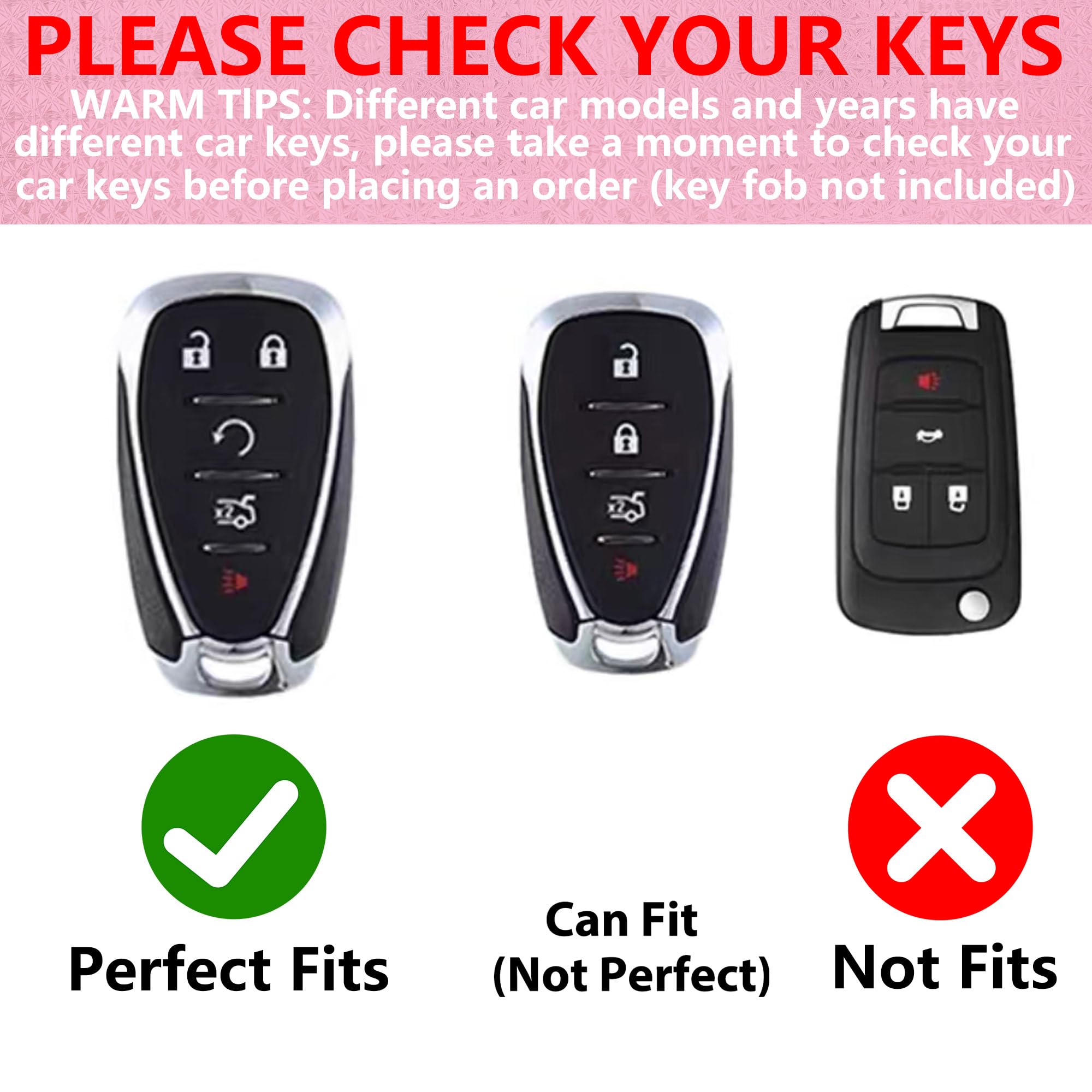 Simocky Chevy key fob cover with floral interior texture adds subtle shine.