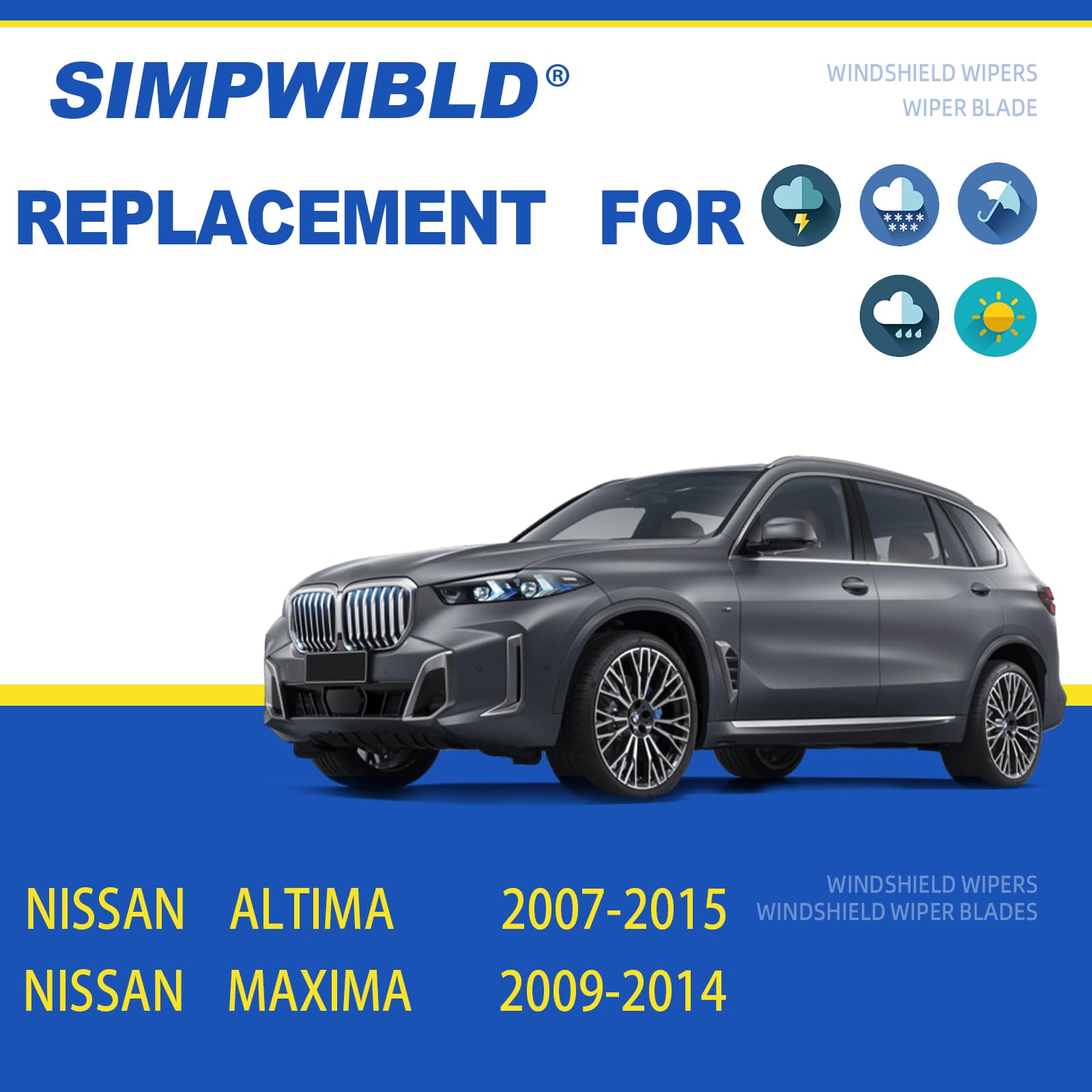 SIMPWIBLD 17-inch passenger-side wiper blade delivering clean sweeps.