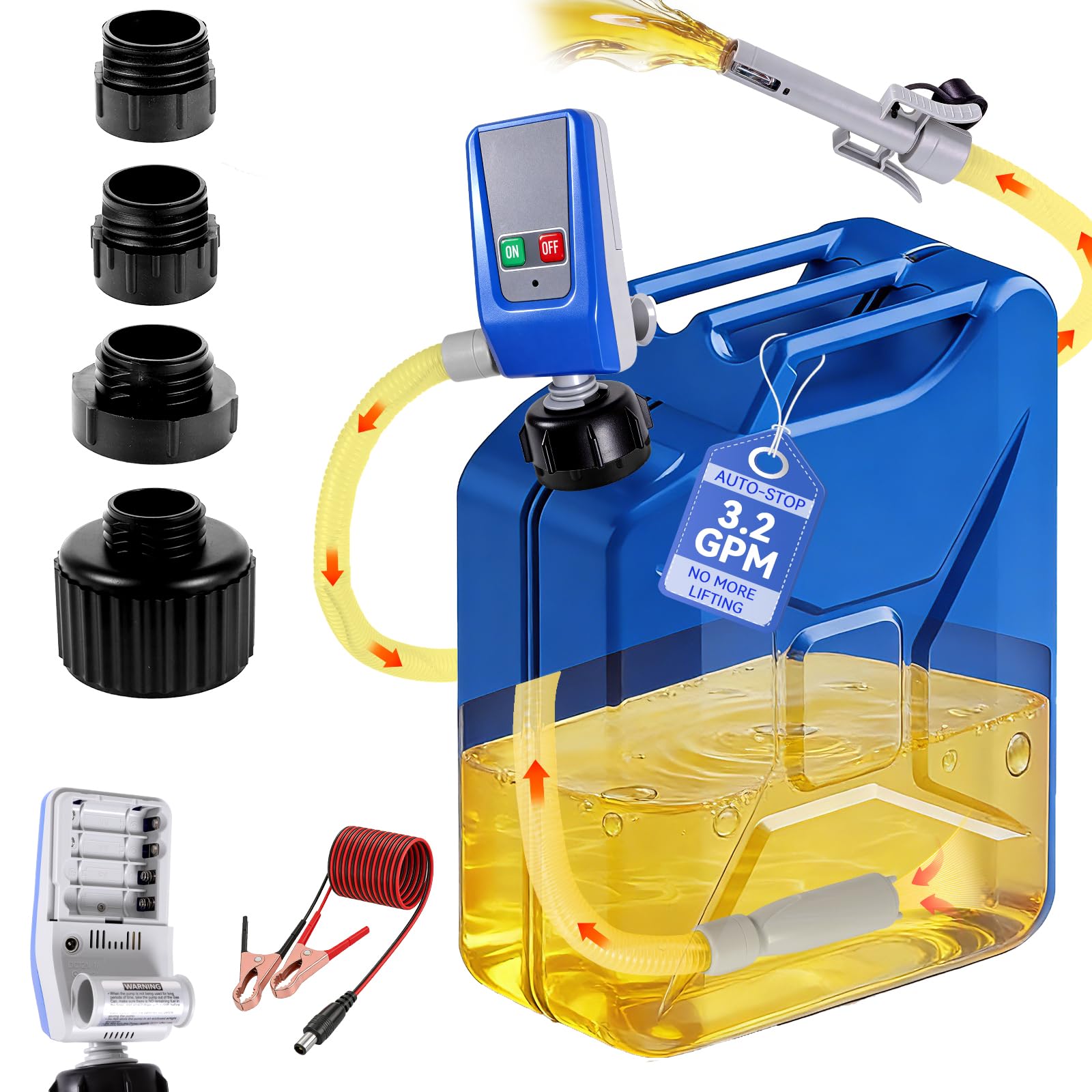 Sinceholy fuel transfer pump with auto-stop prevents overflow during refueling.