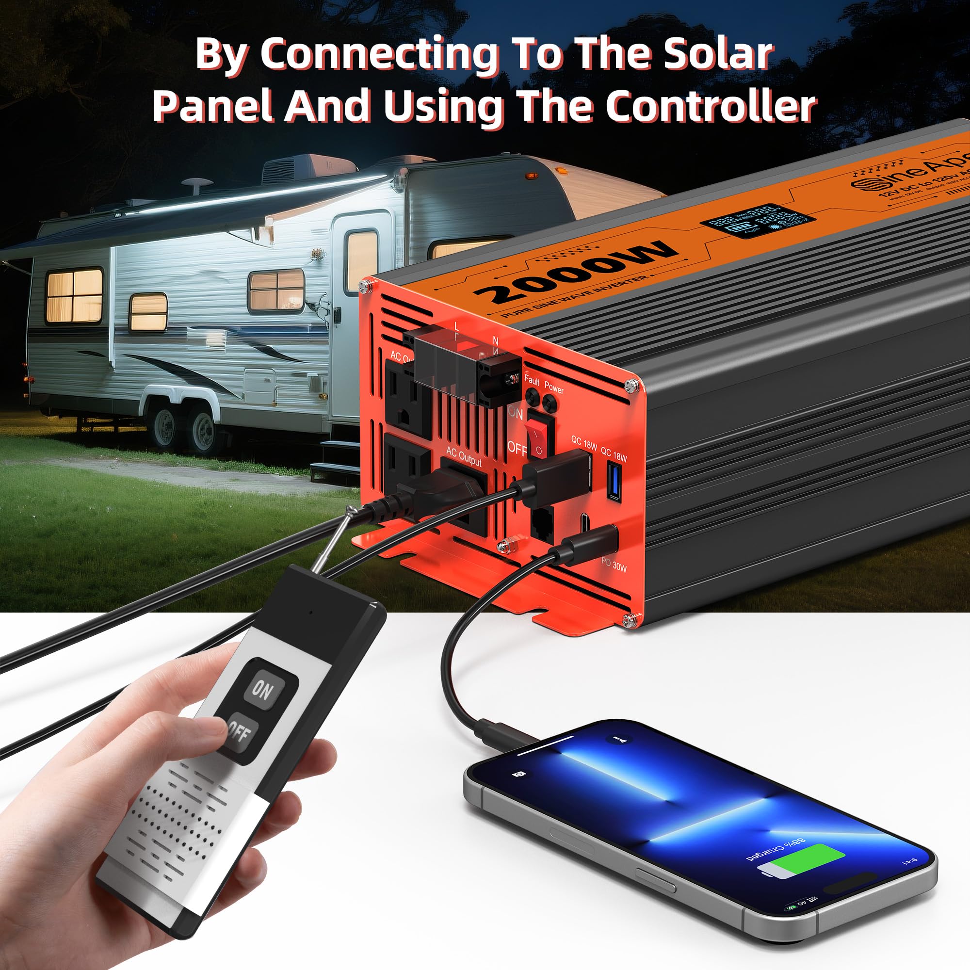 SineApex dual AC sockets with 20A outlets ready for devices