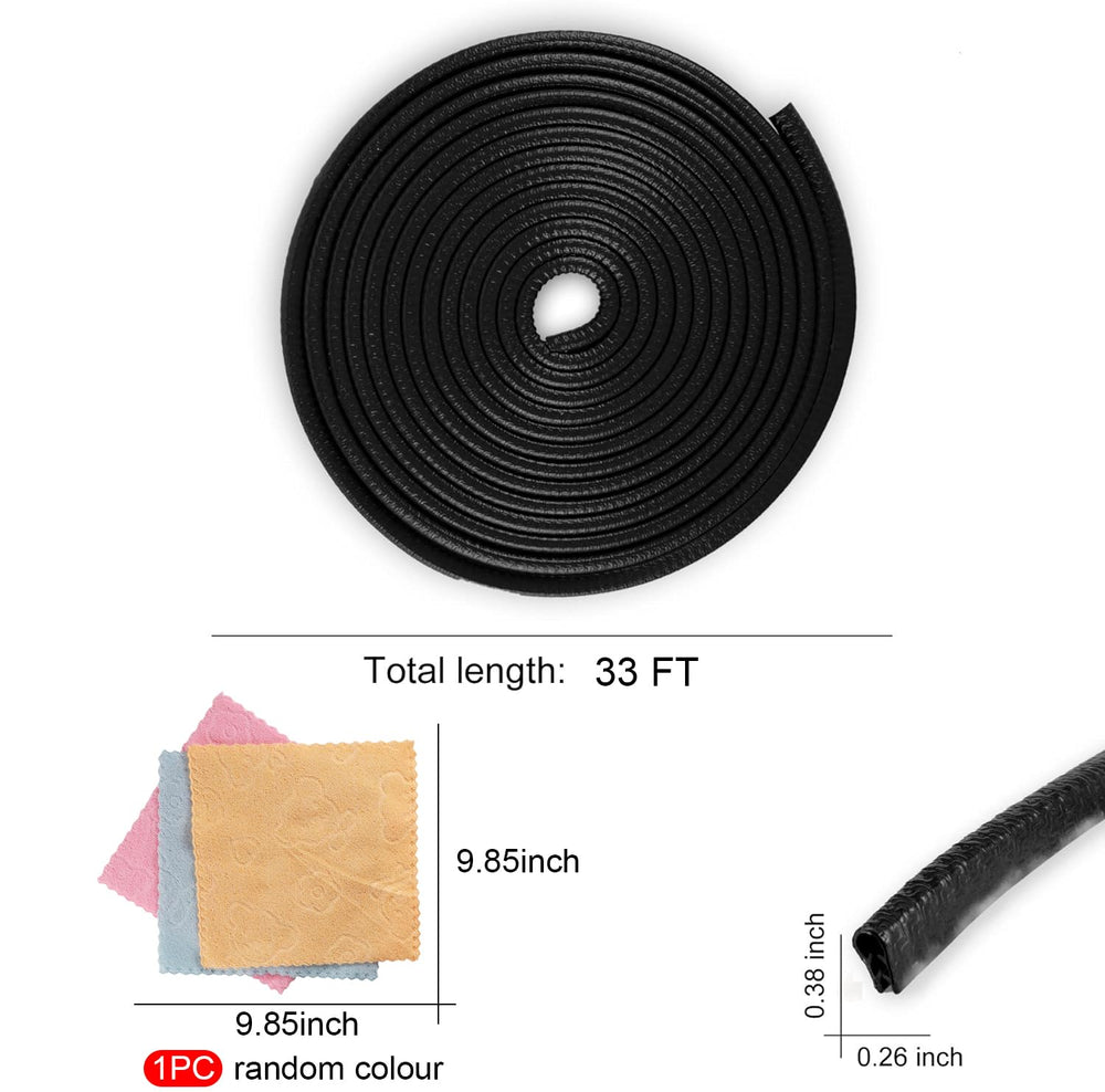 Closeup of anti-collision strip shows durable rubber and stainless steel backbone.