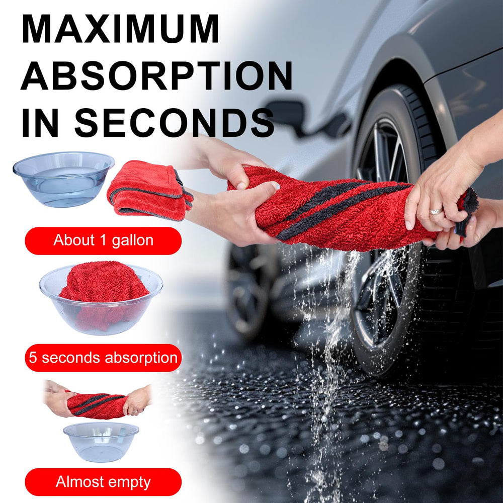Singrune absorbent microfiber towel sized 24x36 covers more surface area.