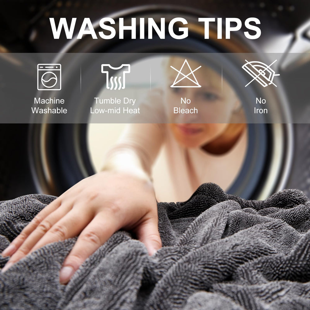 Machine-washable Singrune towel in gray for long-term use