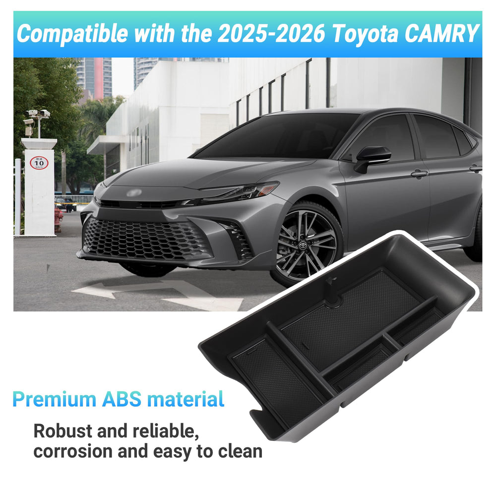 Sinminou Camry armrest organizer shows precise fit for easy daily use.