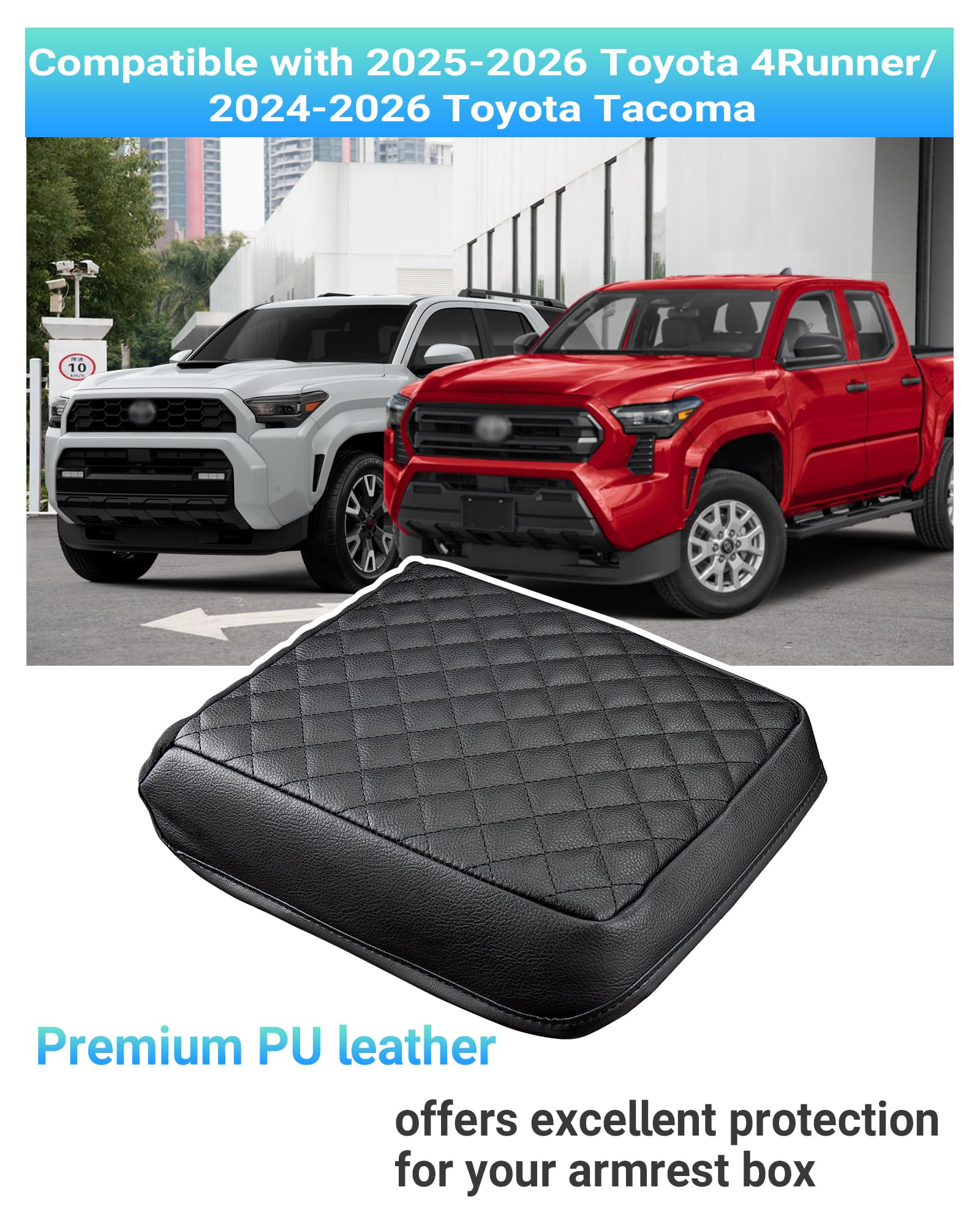 Sinminou center console cover for Tacoma with plaid texture provides comfort and protection