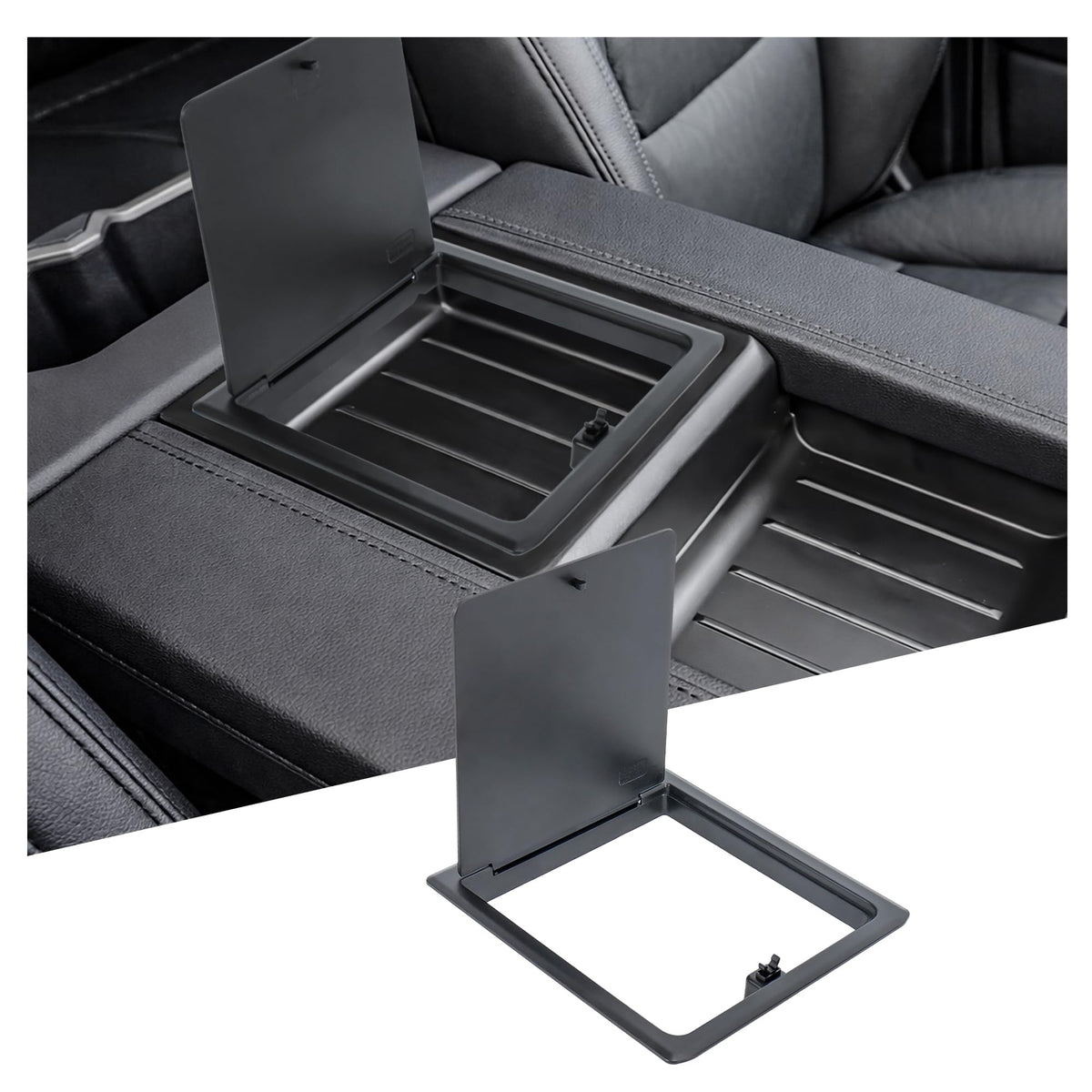 Sinminou center console hidden organizer lid installed for Tundra offers accessible yet concealed storage