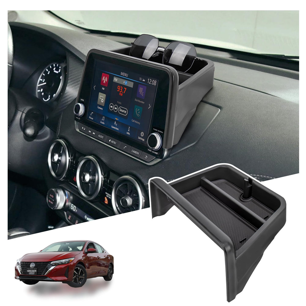 Sinminou center console organizer dashboard tray for 8-inch Sentra with easy reach and storage.